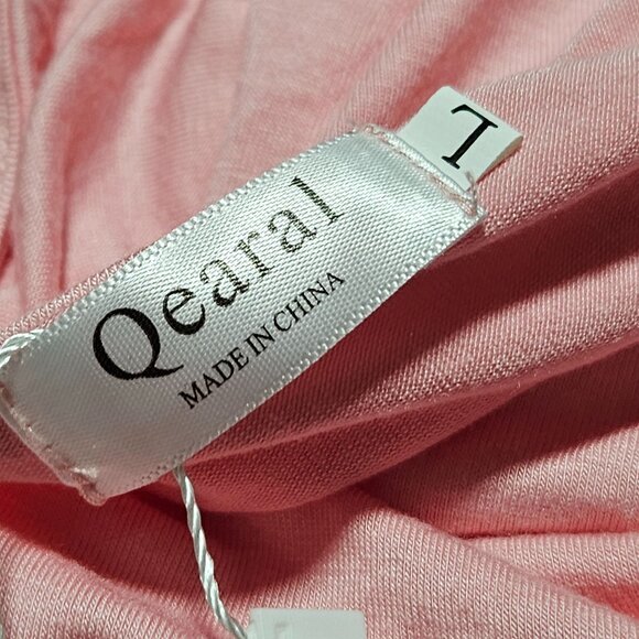 Qearal Tank Top Womens Size Large Pink Draped Neck Sleeveless Blouse Shirt New - Picture 3 of 6